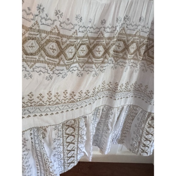 Hale Bob Lole Embroidered Maxi Gold/Silver Sz XS Boho Beach Resort Gorgeous - Picture 12 of 16